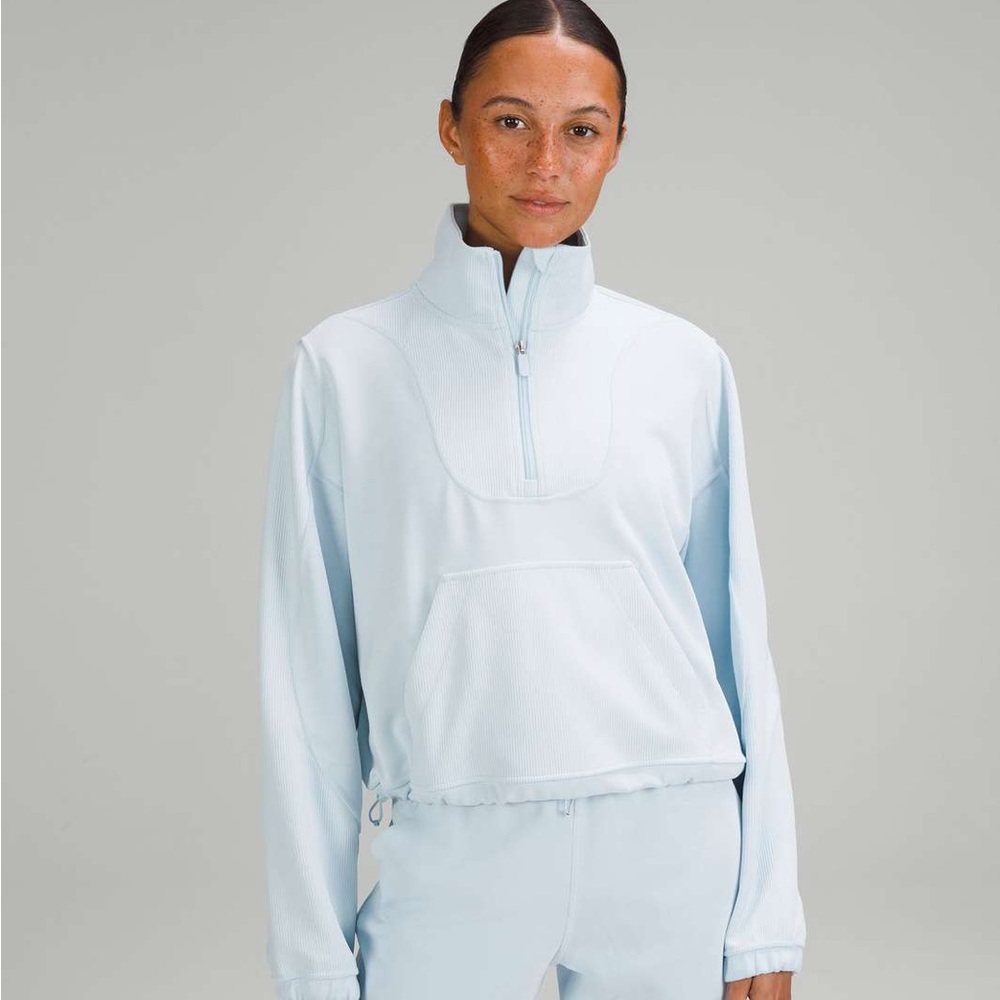 ISO Lululemon Powder Blue Softstreme Half Zip